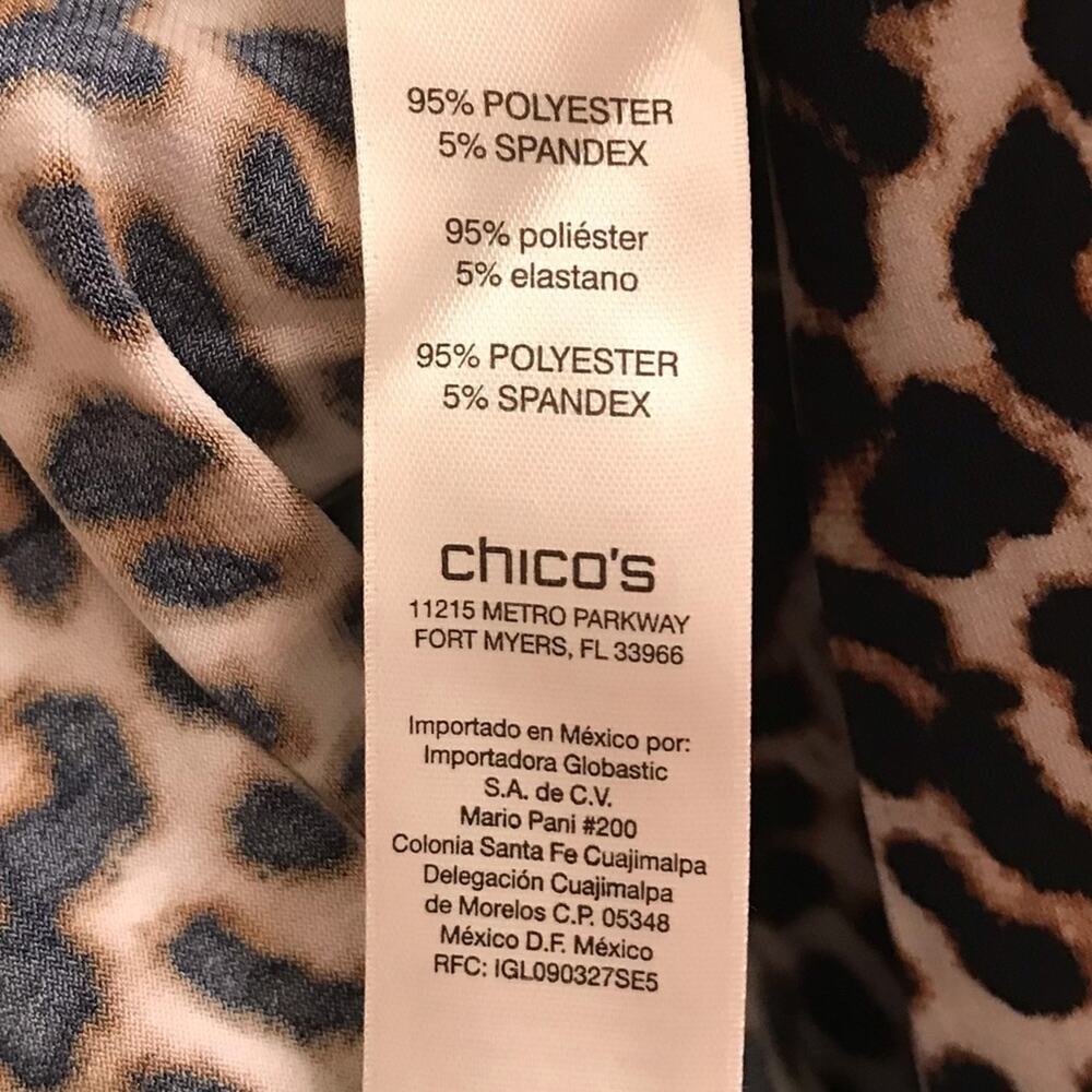 Animal Print Midi Dress Chico's Size 1 Size Medium - Picture 3 of 8